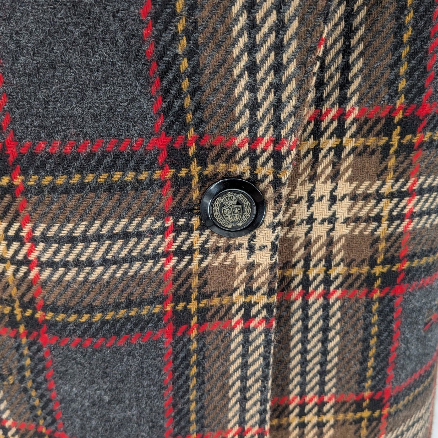Vintage REQUIREMENTS Plaid Wool Blend Blazer Size 14 Academia Preppy Heritage
