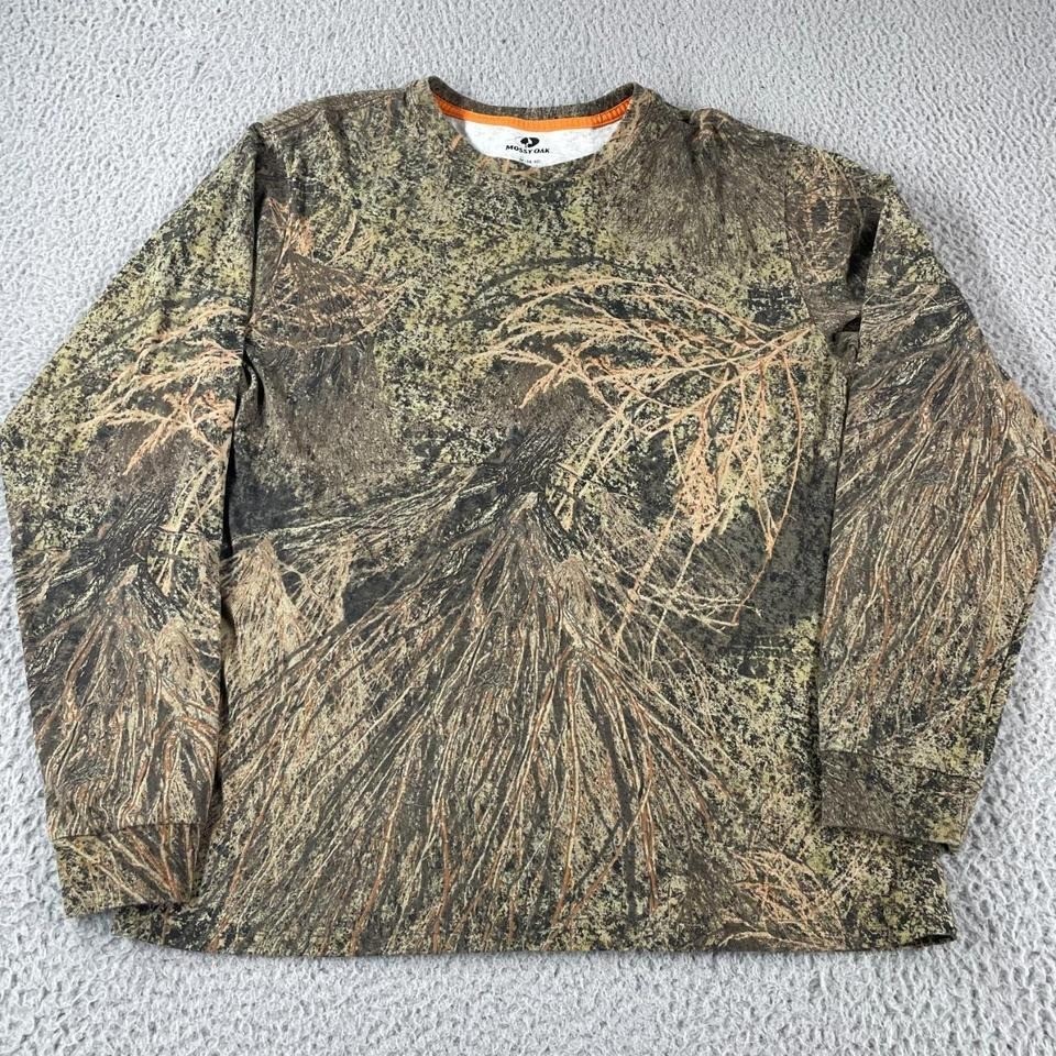 Mossy Oak Camo Long Sleeve Shirt Men’s Size Medium Green Outdoor Camouflage