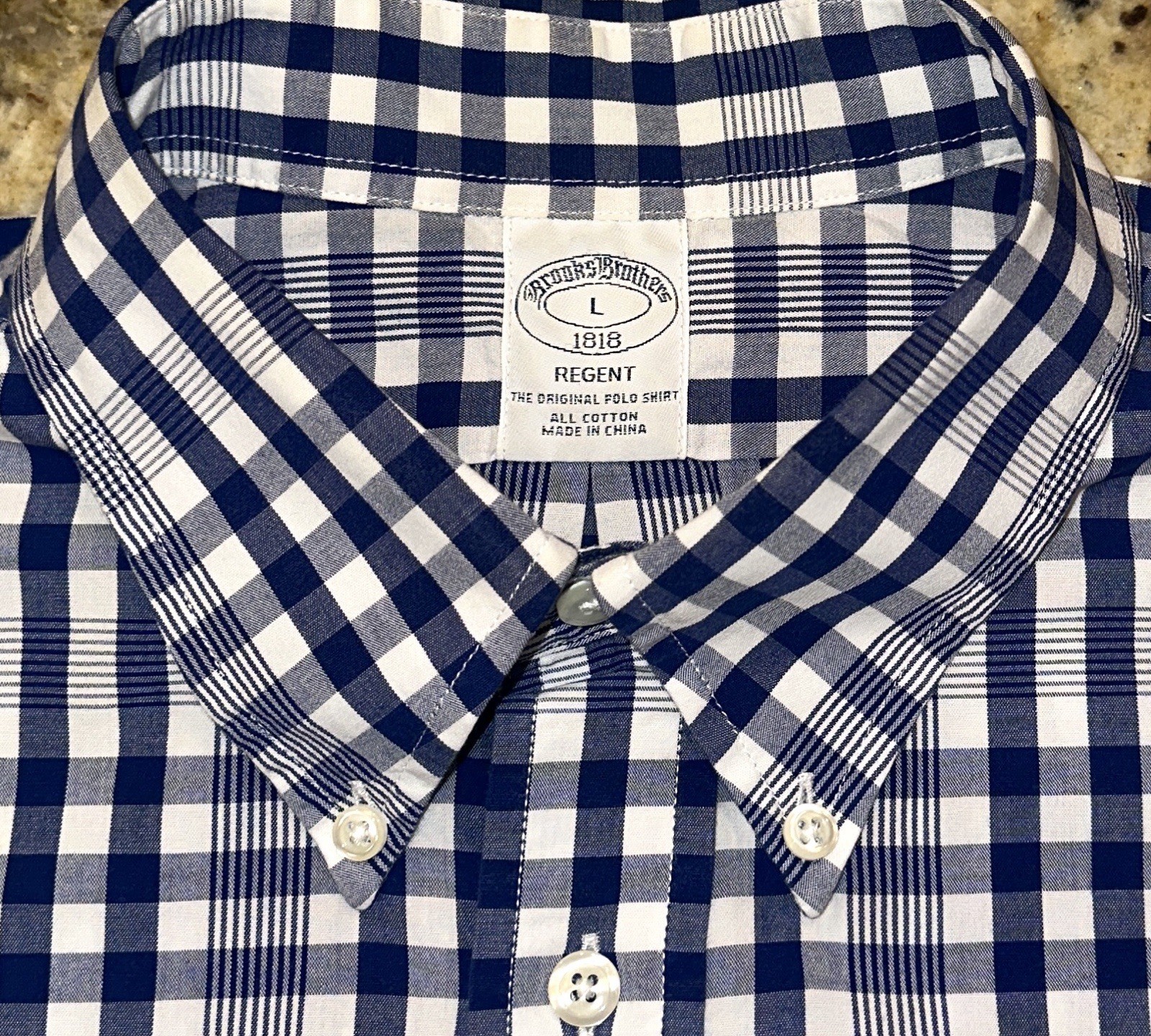 BROOKS BROTHERS Men’s Slim Fit Non-Iron L/S Blue Striped Shirt Size 16.5 x 35