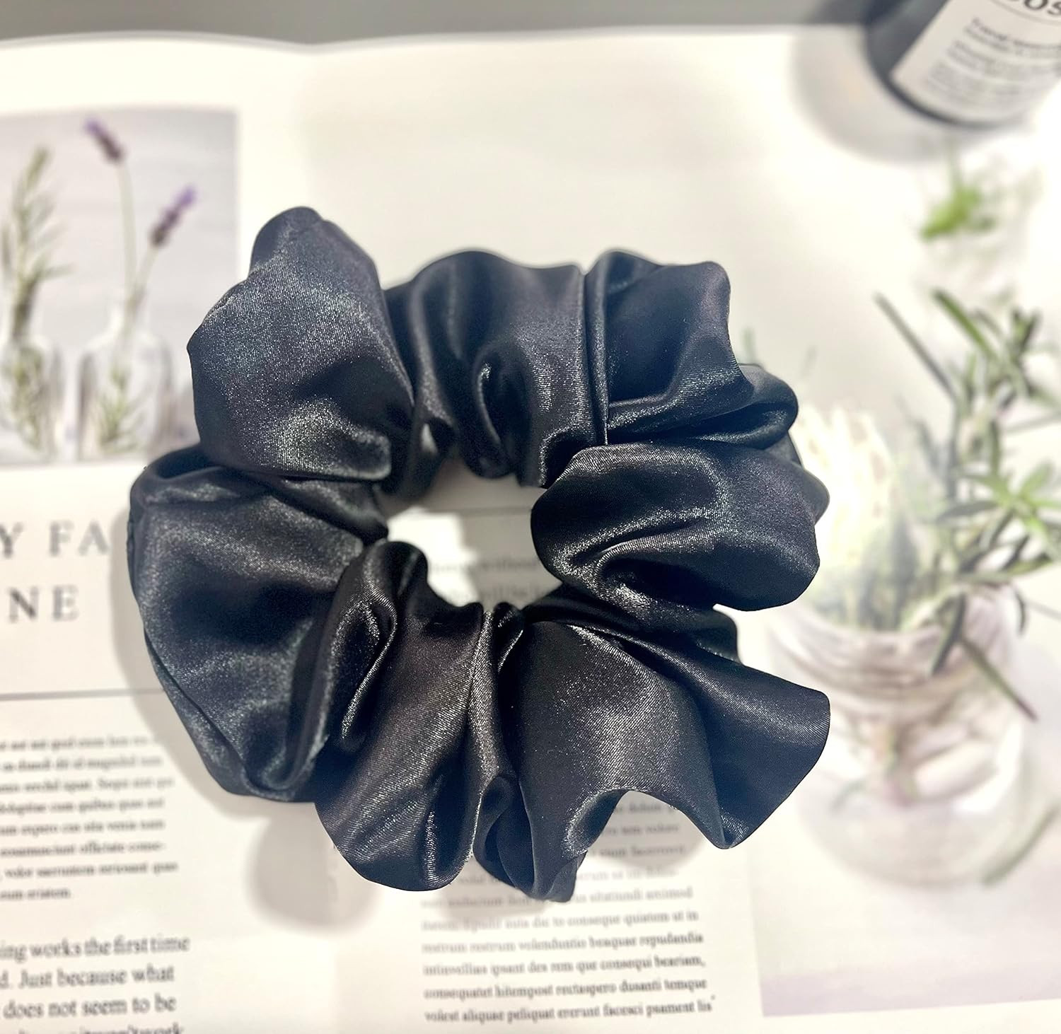 Large Satin Scrunchies XL Silk Oversized Scrunchie for Thick Long Hair Scrunchy