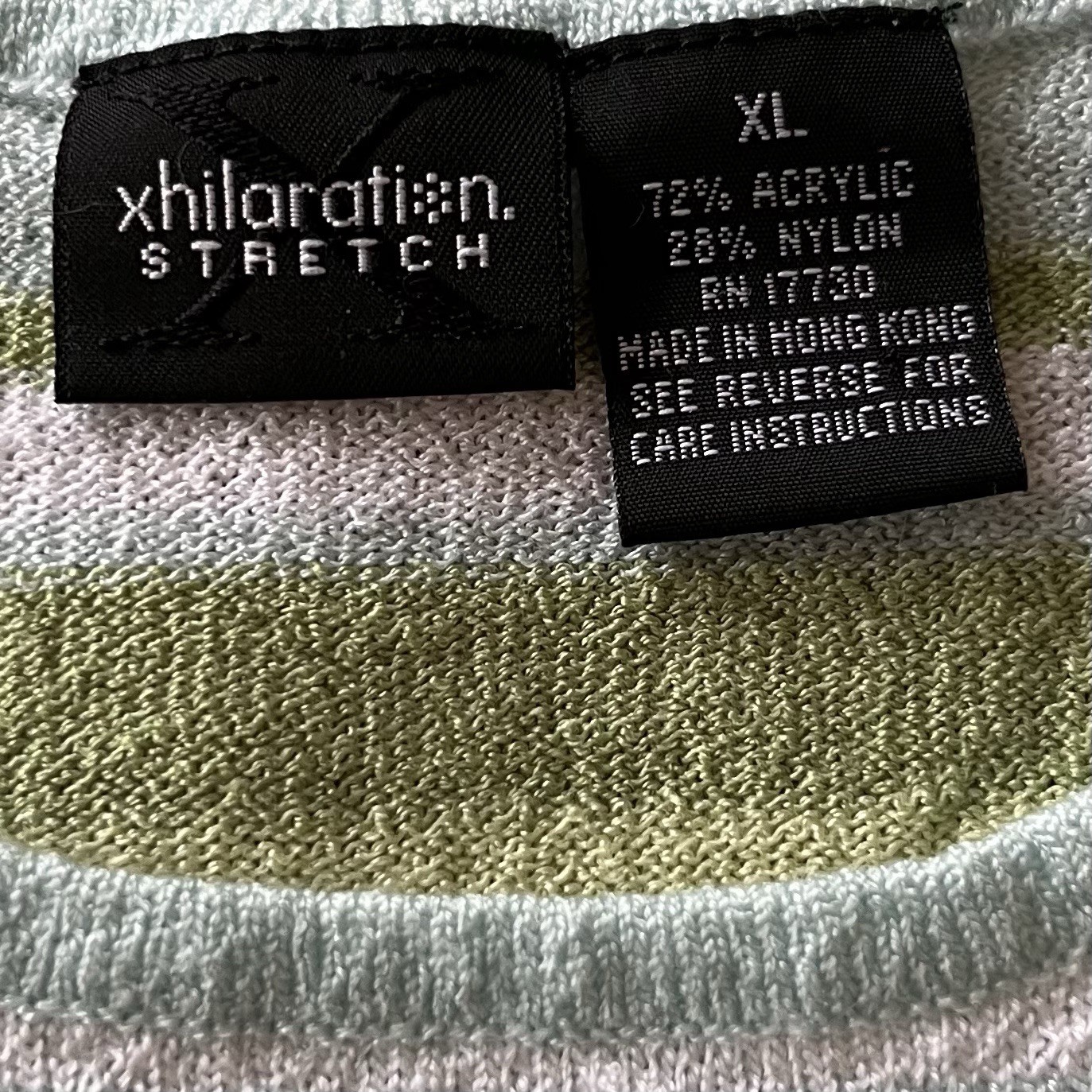 Vintage Y2K Xhilaration Sleeveless Sweater Top Sz XL Striped 90s Indie Soft Girl