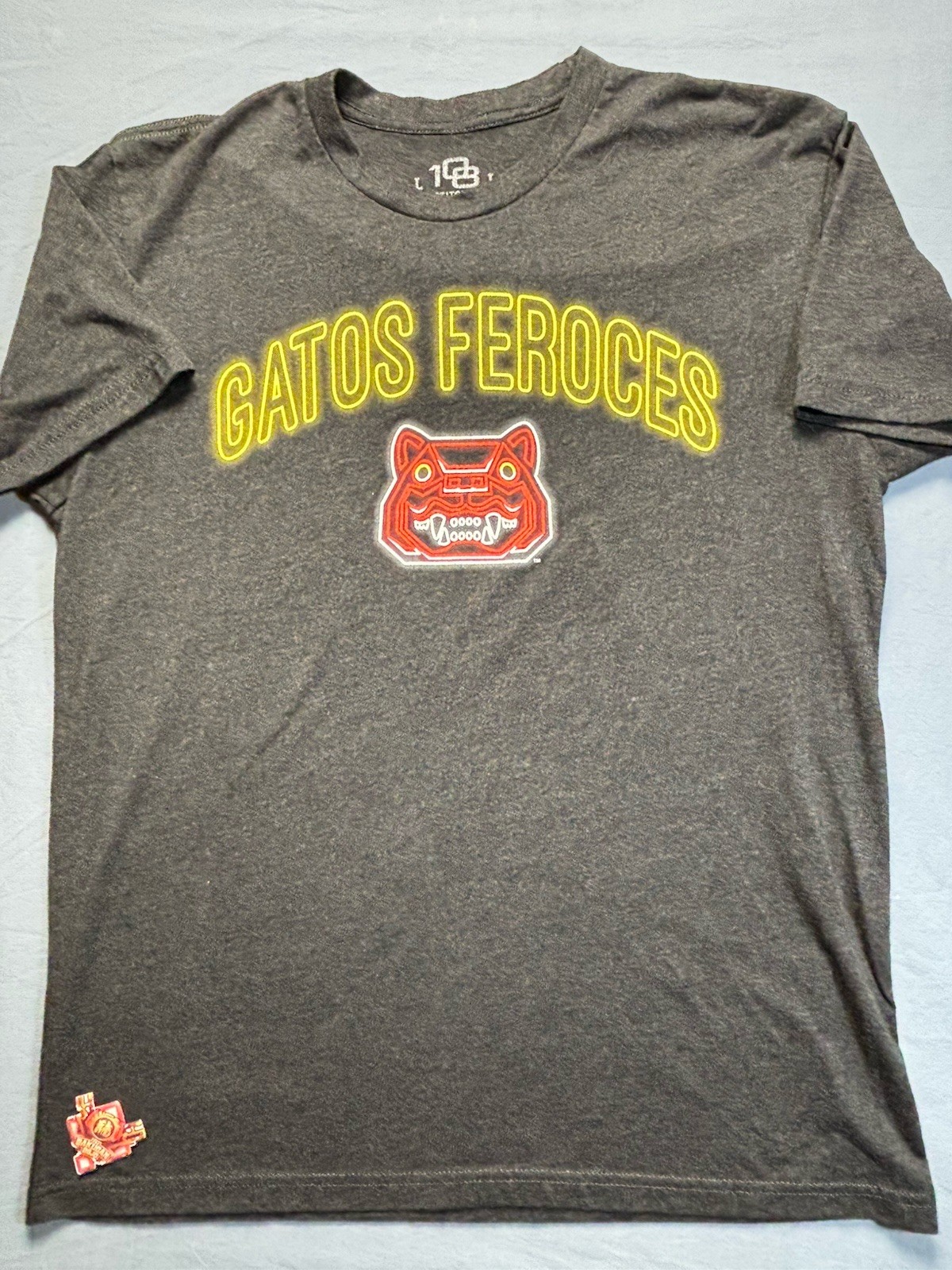 Gatos Feroces Graphic T Shirt Mens Large 108 Stitches Neon Cat