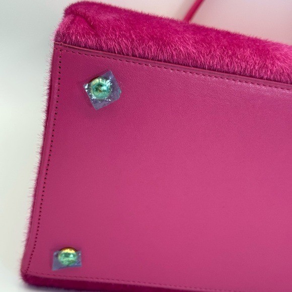 Elsada Krissy Hot Pink Structured Satchel Tote Crossbody Bag