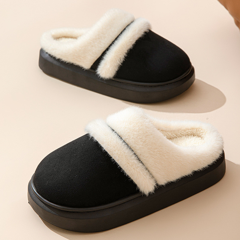 Warm Plush House Slippers Non Slip Winter Indoor Bedroom Shoes Unisex