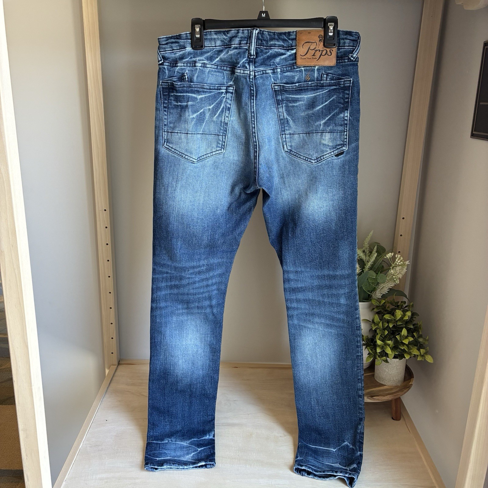 PRPS Le Sabre Slim Tapered Fit Jeans Distressed Medium Wash Men’s Size 34