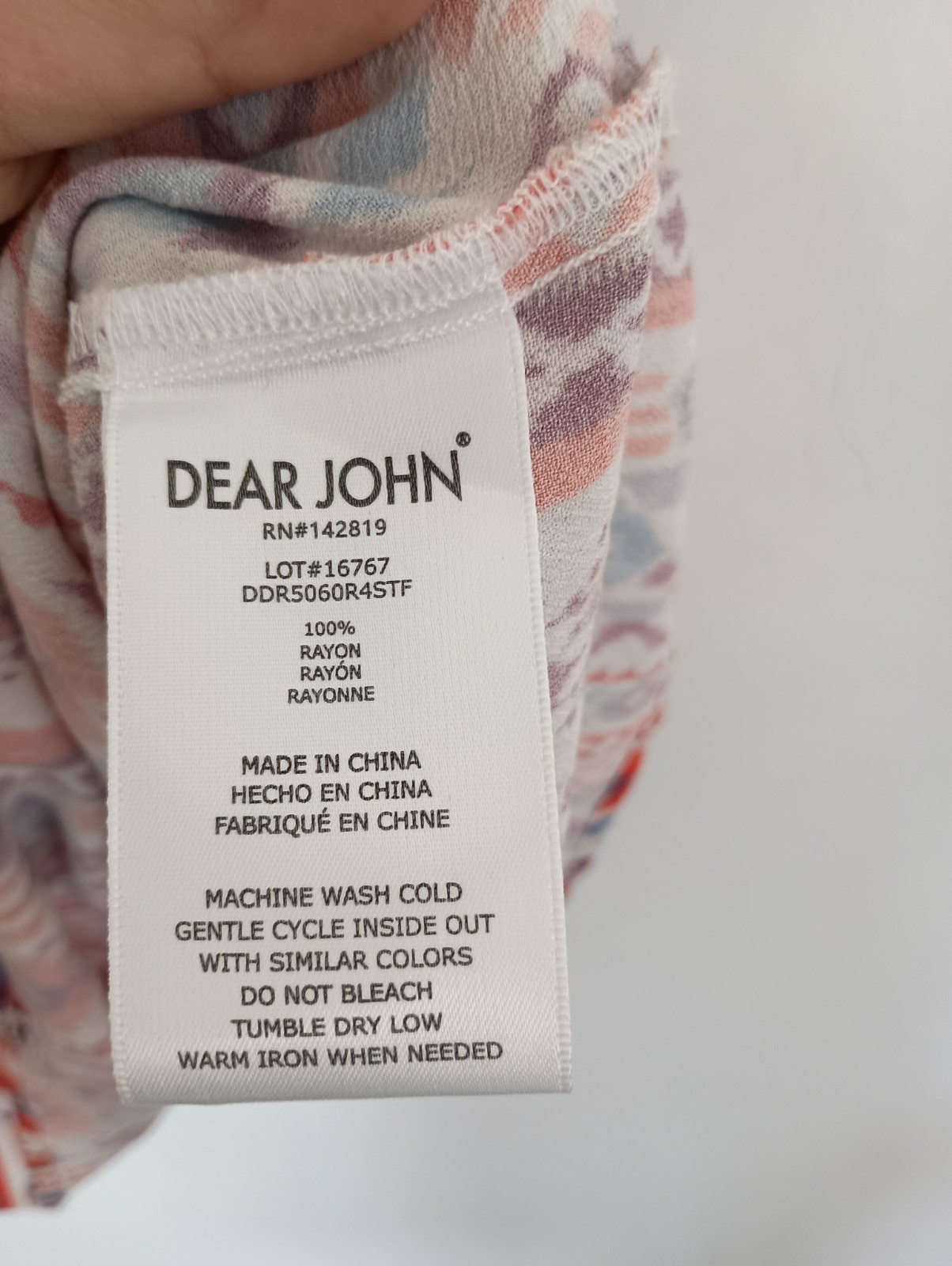 Dear John Multicolor Geometric Sleeveless V-Neck Dress M Rayon Ruffle