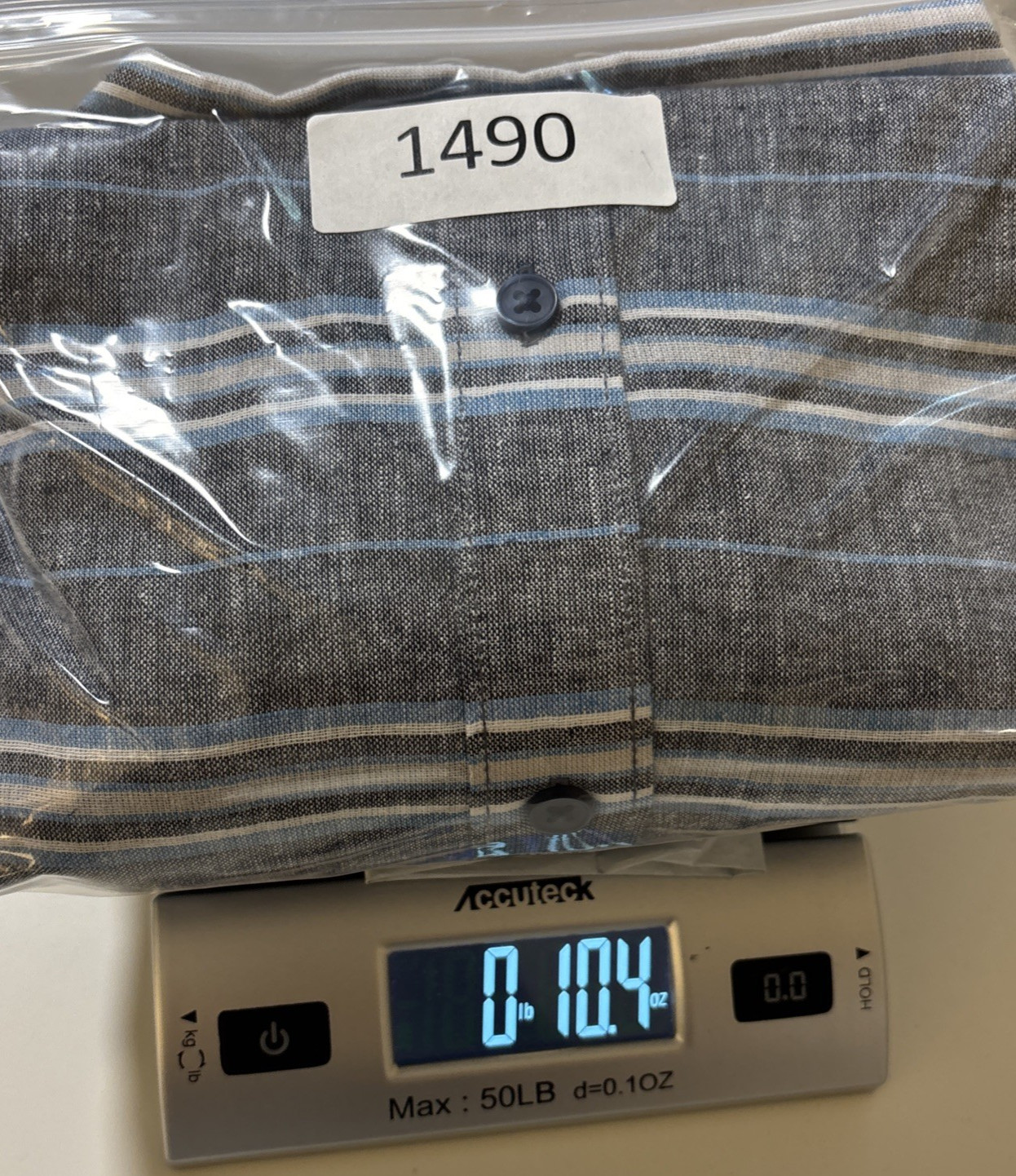 Sun + Stone Men’s 2XL Gray Blue Striped Long Sleeve Button Up Linen Shirt NEW