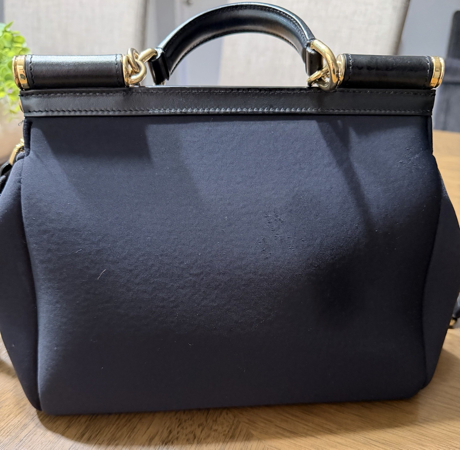 Dolce & Gabbana Black Sicily Bag Size 11 Inches Made In Italy with Dust Bag