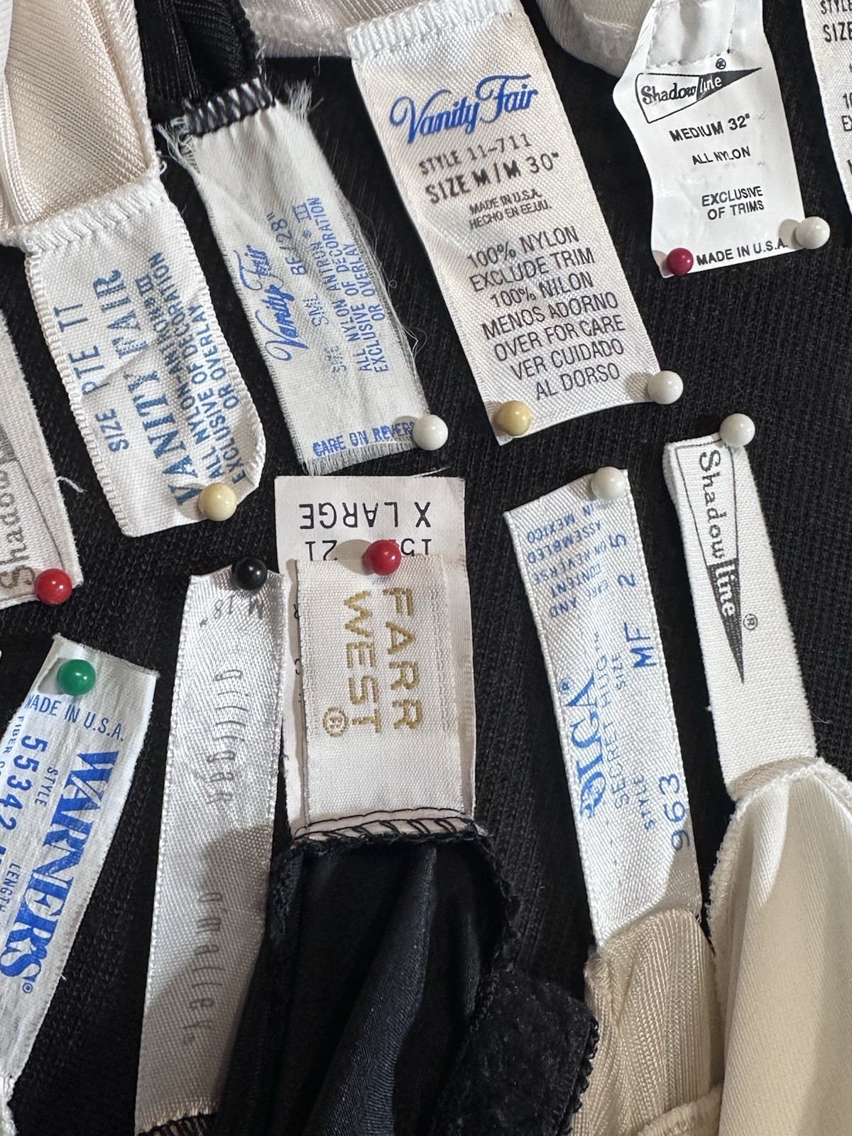 34pc Vintage Lingerie Lot Vanity Fair Farr West Shadowline Olga Slips Camisoles