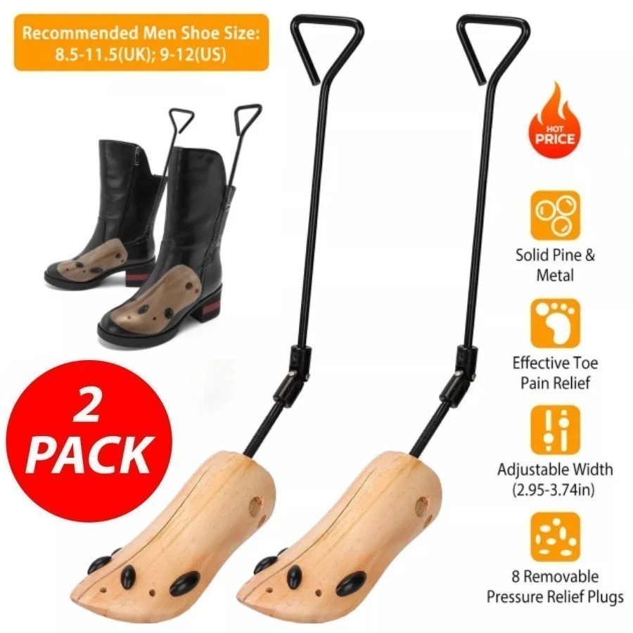 1 Pair Boot Stretcher Wooden Shoe Shaper Western Cowboy Boot Expander for Men M