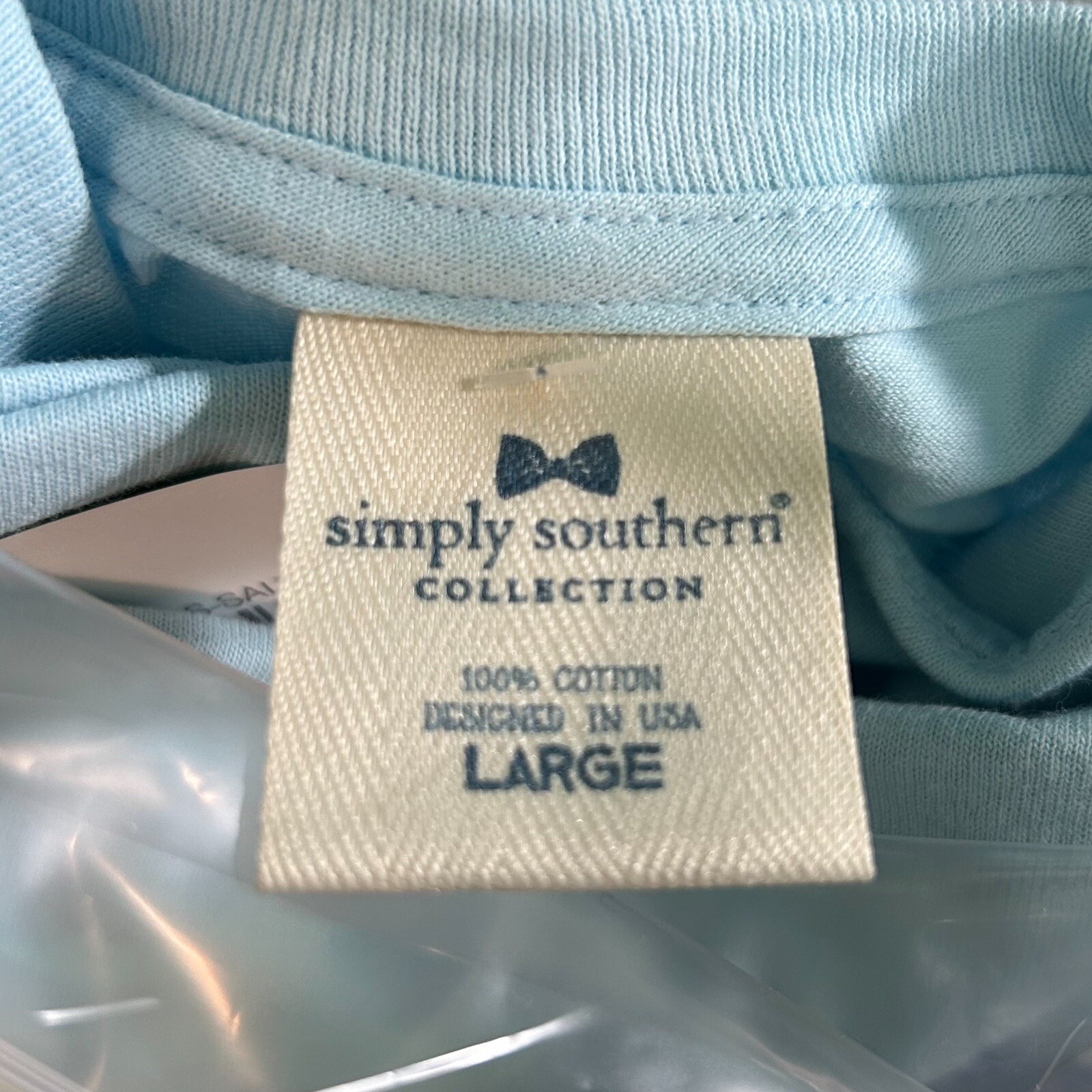Simply Southern T-Shirt Womens Large L Blue Salty Hair Sandy Toes Beach Ocean
