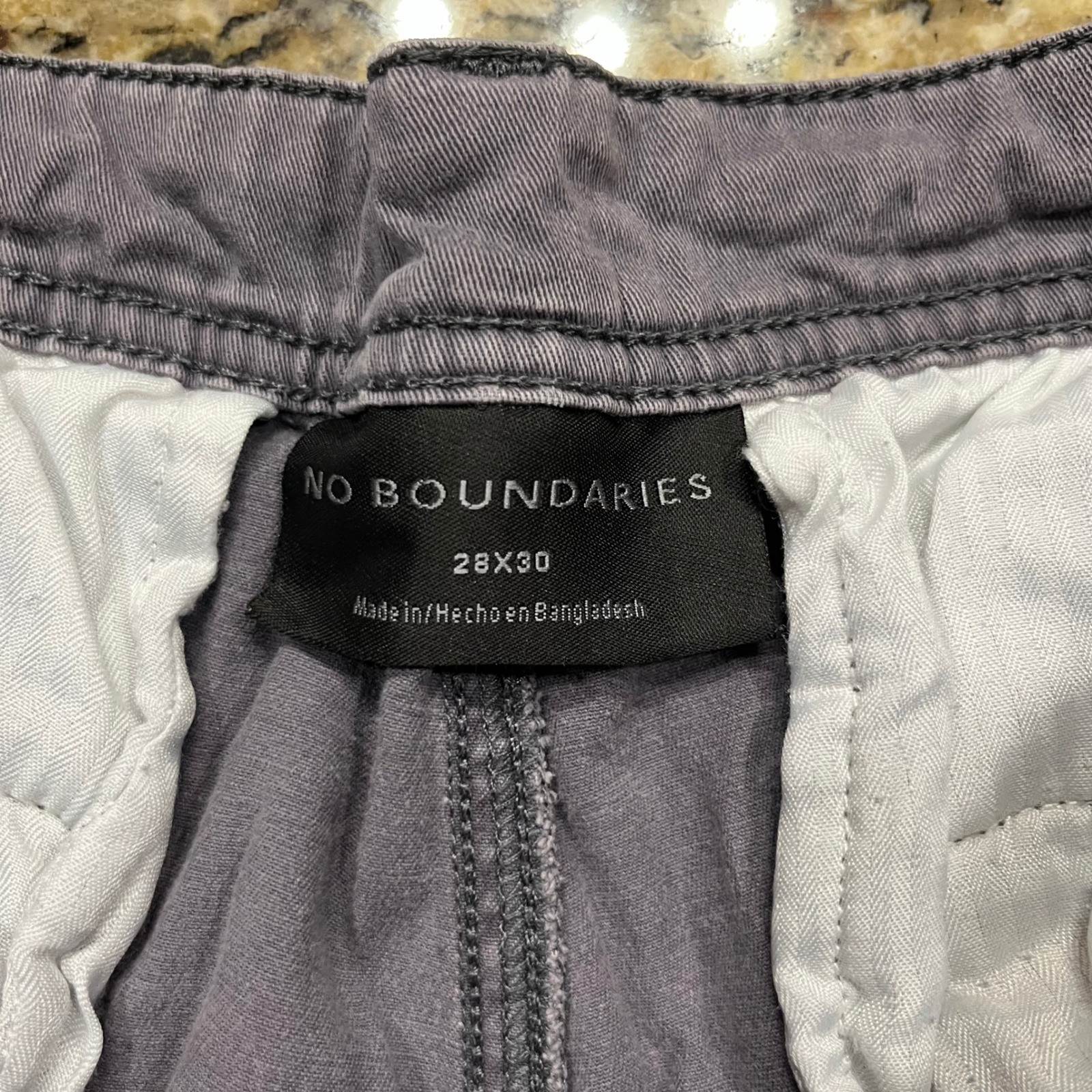 No Boundaries Mens Cargo Pants Gray Utility Multi Pocket 28×30 Adjustable Ankle