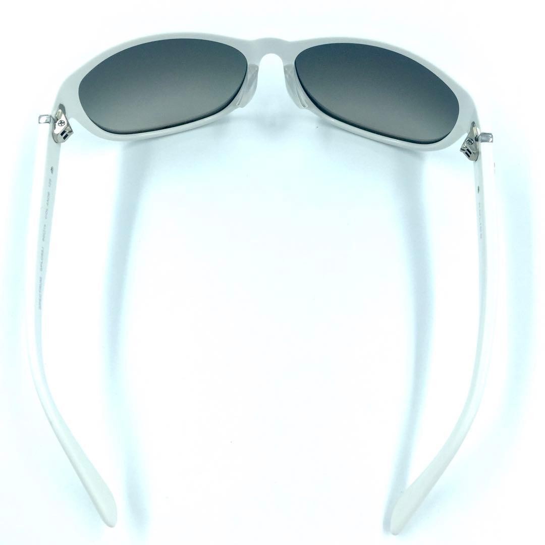 Police SPLC64J White Sunglasses Blue Mirror Lens Unisex Used