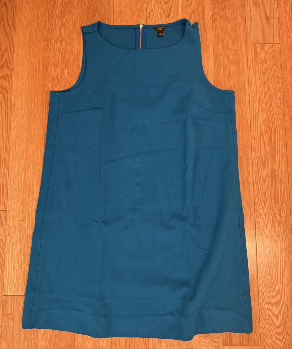 Ann Taylor Petite Sleeveless Blue Sheath Dress Women’s LP Large Petite Back Zip