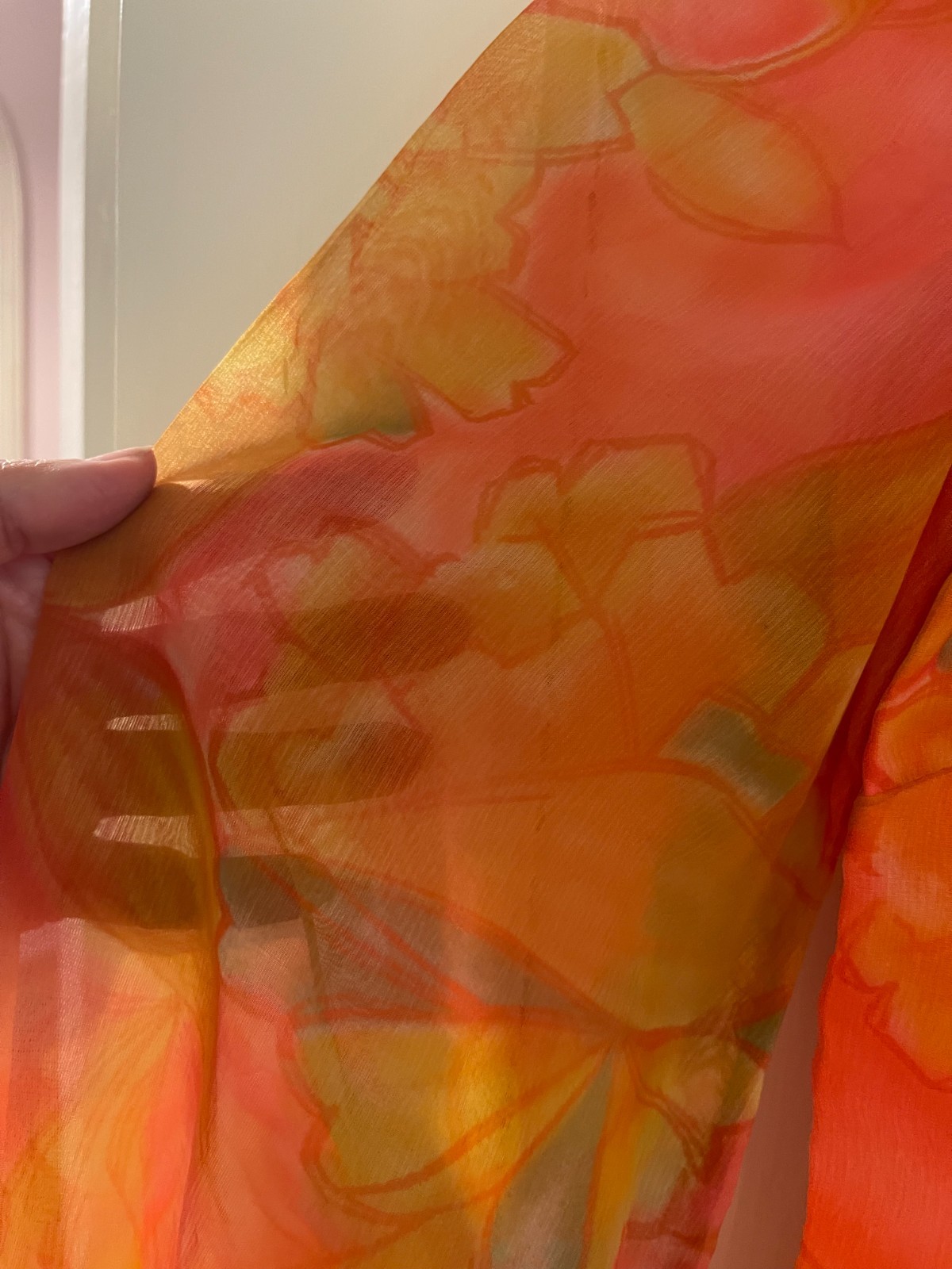 Incredible Handmade Vintage 1967 A Line Dress with Translucent Sleeves! Size 6