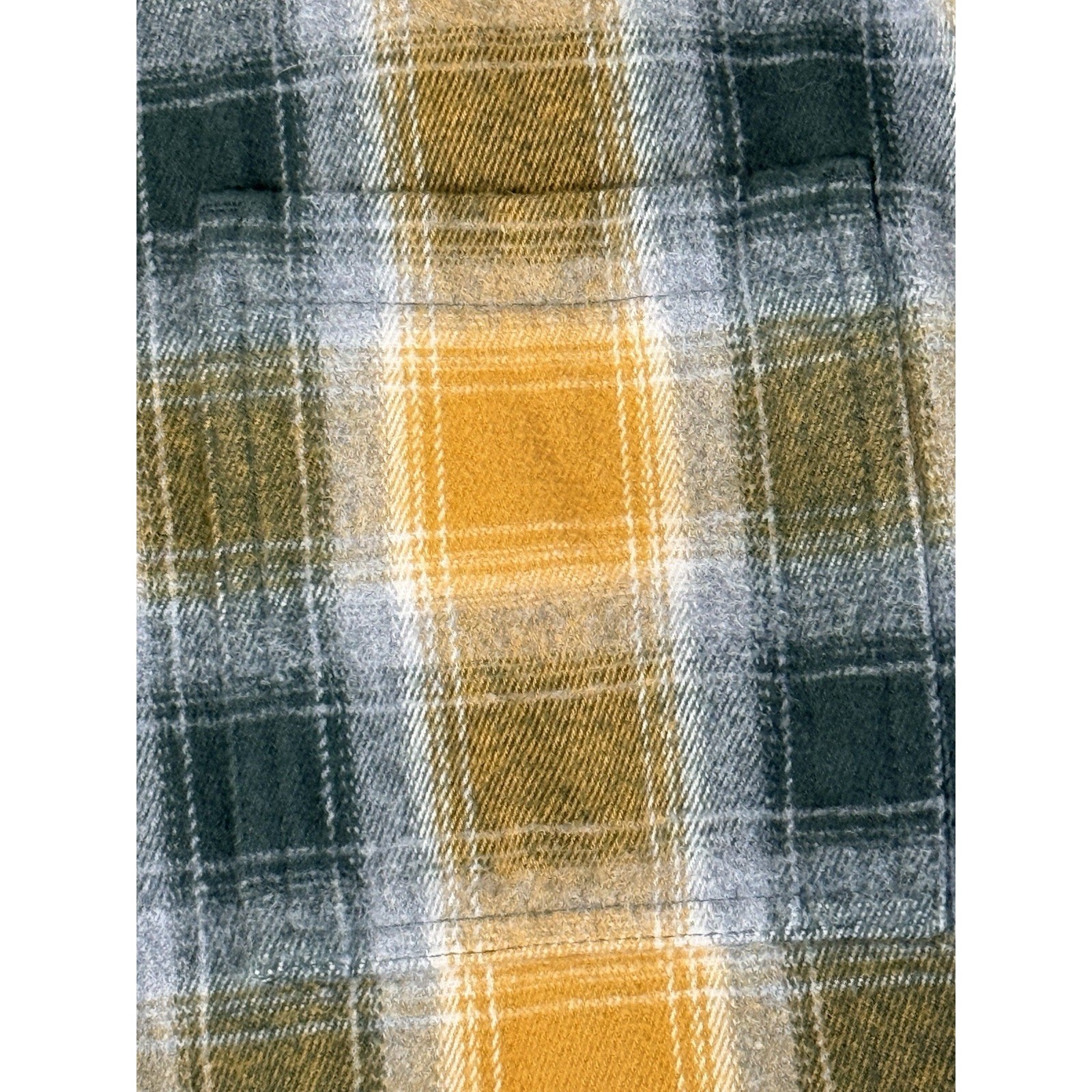 Vans Plaid Flannel Shacket Shirt Jacket Men XL Yellow Gray Heavy Skate Overshirt