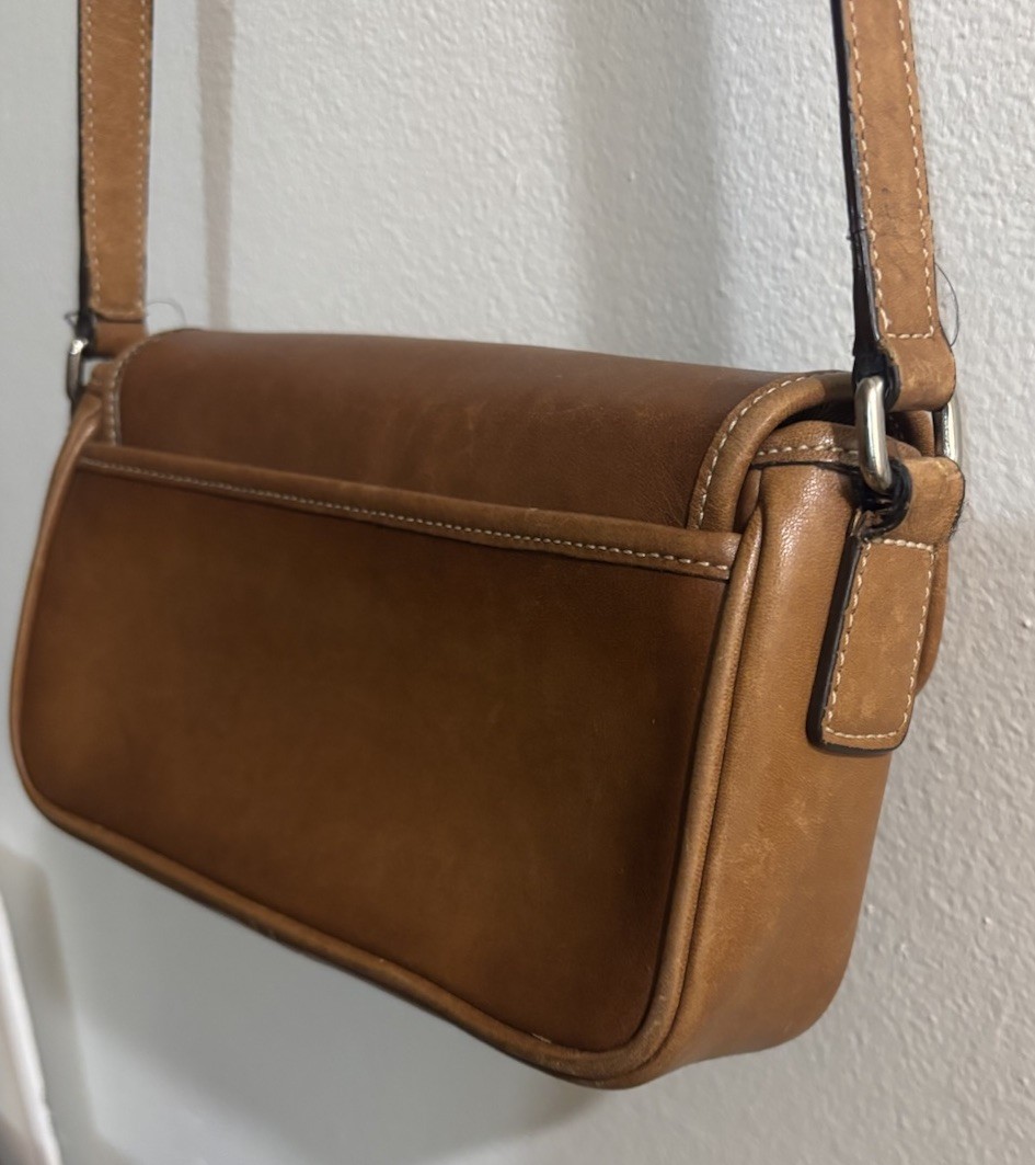 Coach Bleeker Double Buckle Crossbody Brown Leather 9355