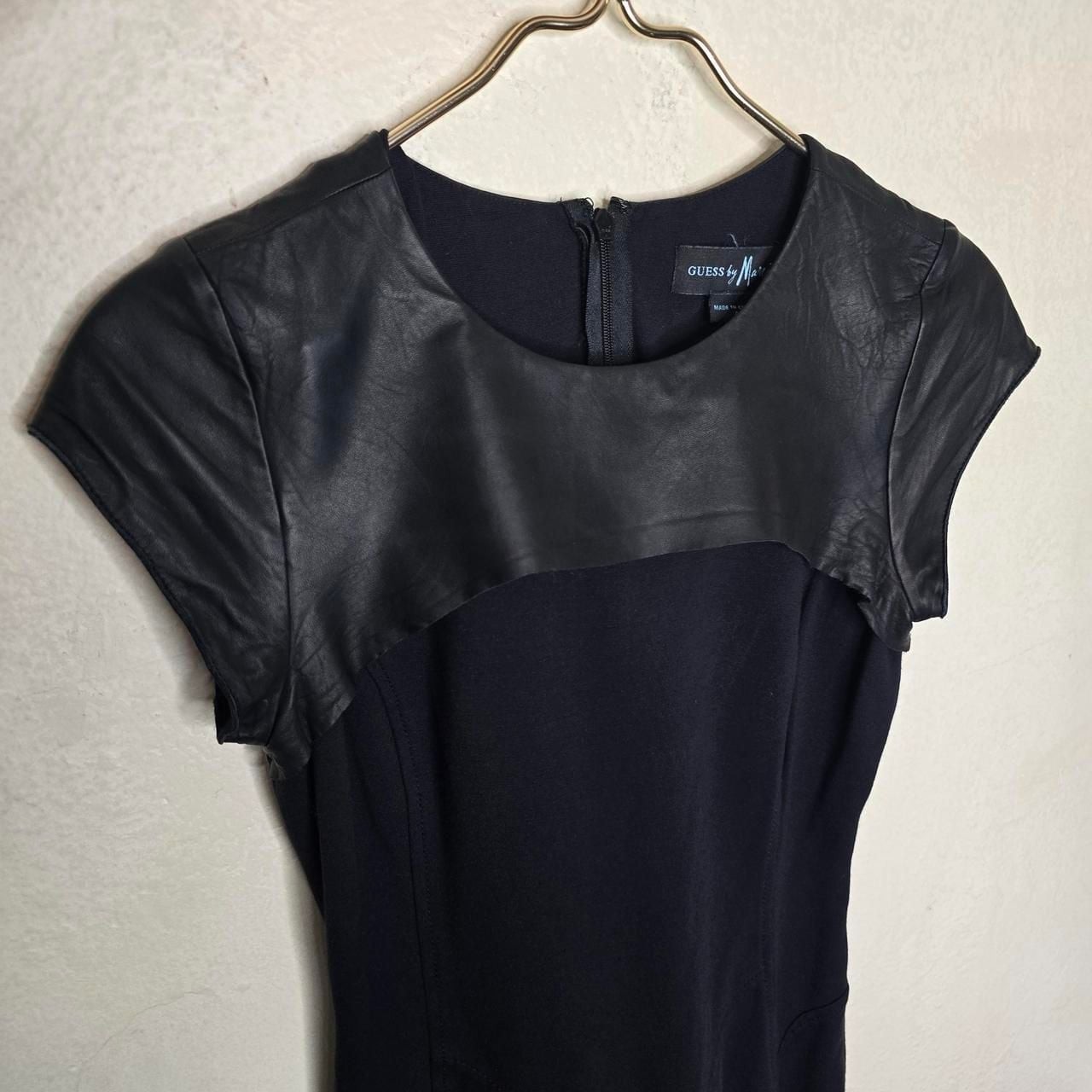 Guess by Marciano Genuine Leather Panel Bodycon Dress