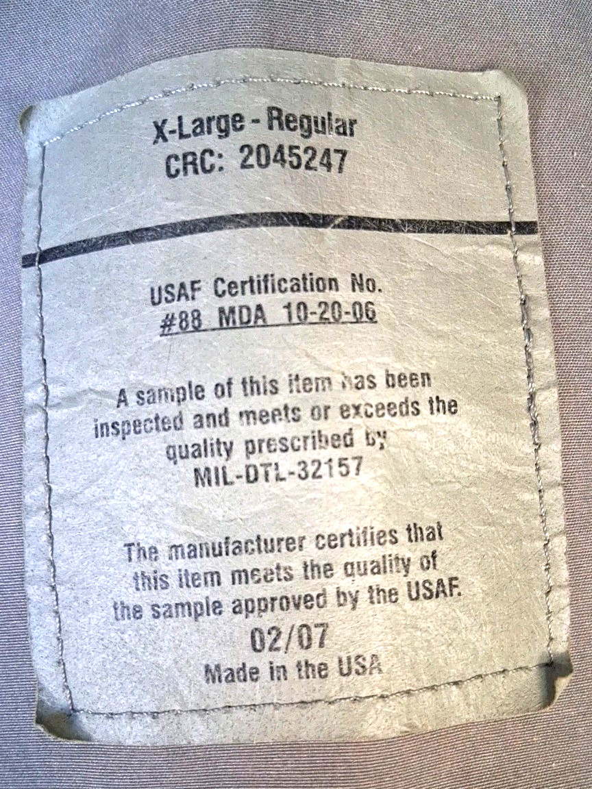 US Air Force Tennier ECWCS Wet/Dry Size XL USAF certified Camo Parka Jacket