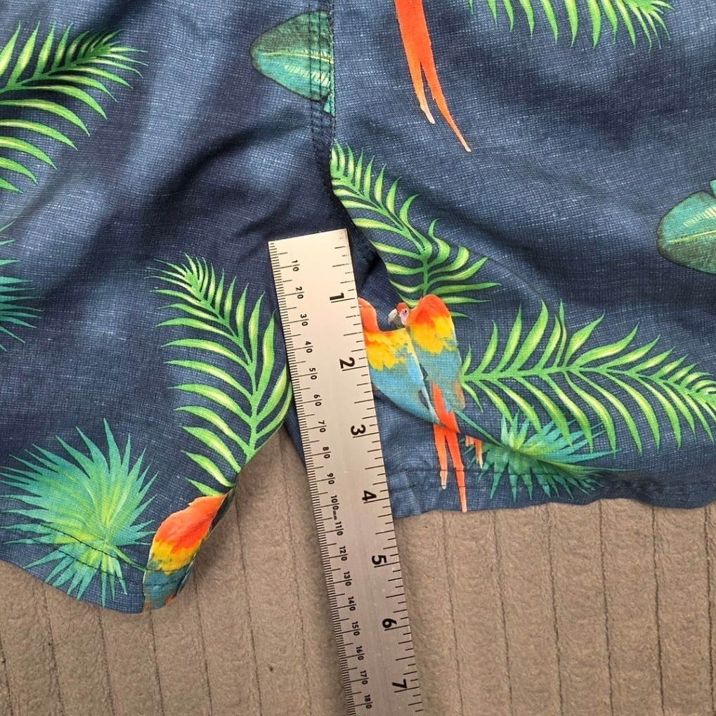Rip Curl Lay Days Mens Navy Tropical Parrot Palm Boardshorts Size Large L
