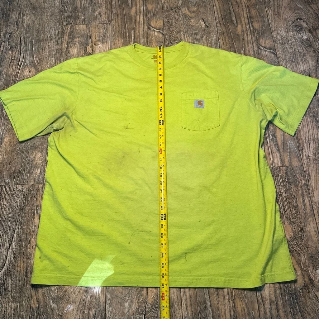 Carhartt K87 Original Fit Heavyweight Short Sleeve Pocket T-Shirt Neon Yellow