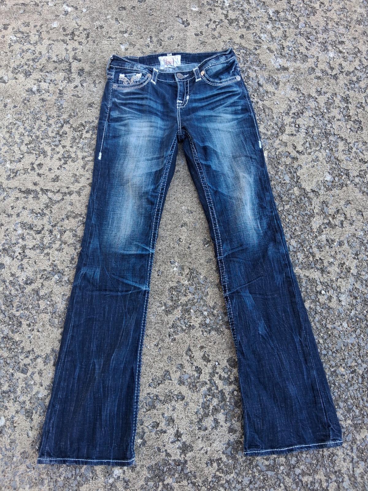 Big Star Maddie Womens Bootcut Midrise Dark Wash Jeans Sz 28L