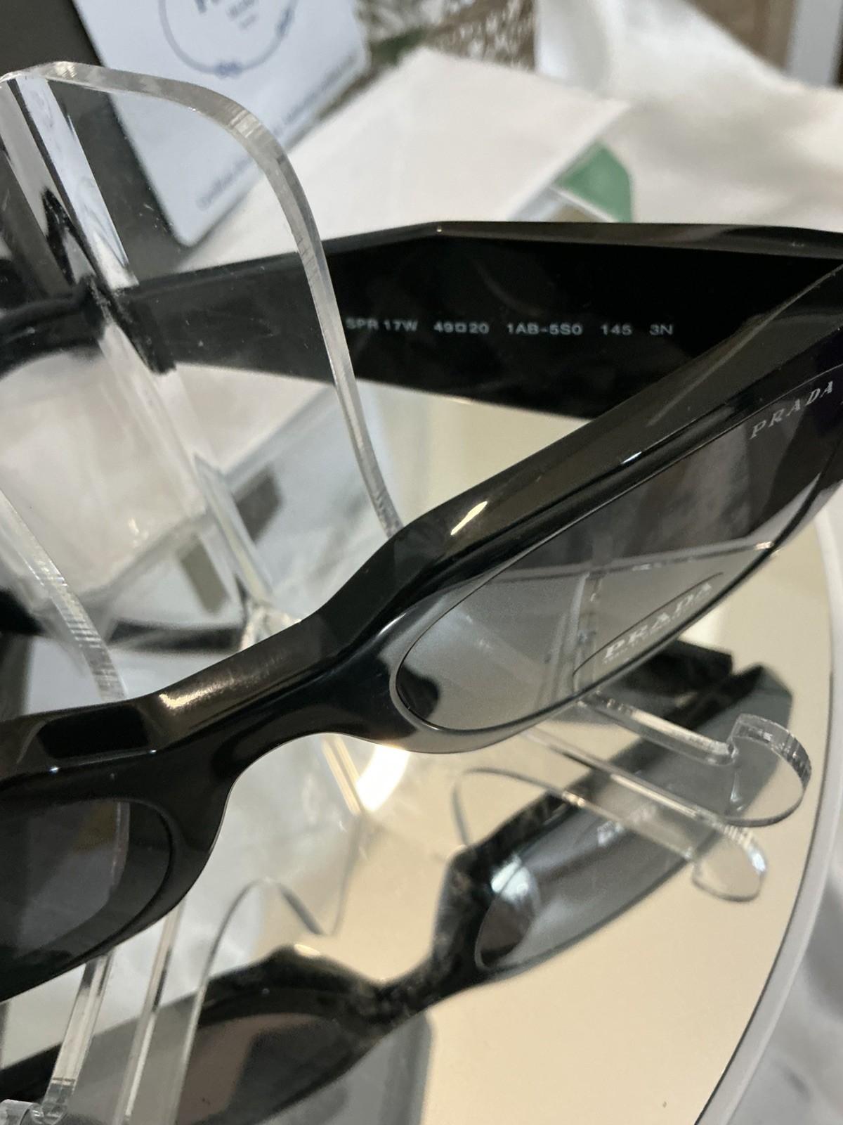 NIB PRADA BLACK RECTANGLE 1AB5S0 EYEWEAR PRADA 49-20-145
