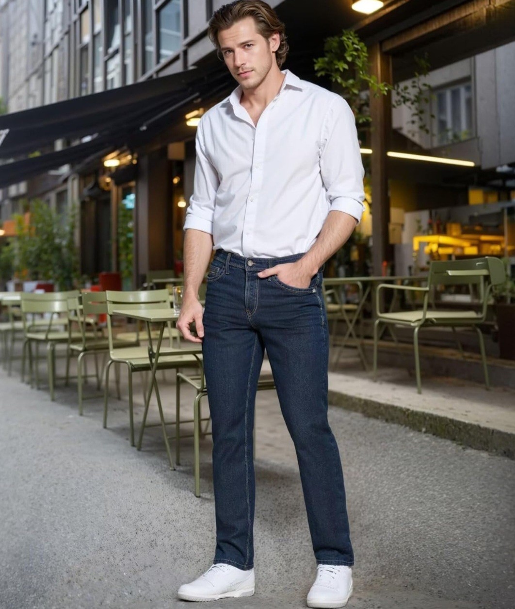 ETHANOL Mens Comfy Stretch Slim Fit Straight Casual Pants, 5 Pockets,NWT Size 36