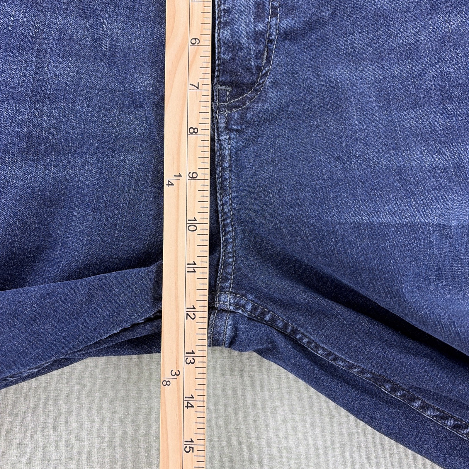Mugsy Fultons Straight Fit Jeans Mens Size 44×30 Blue Dark Wash Denim Stretch