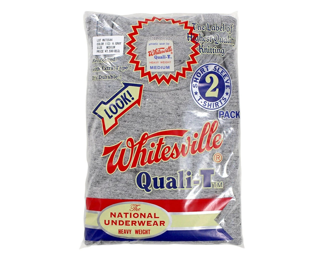 WHITESVILLE 2-PACK T-SHIRT – White, Black, Navy, Gray [ WV73544 ] Made in Japan