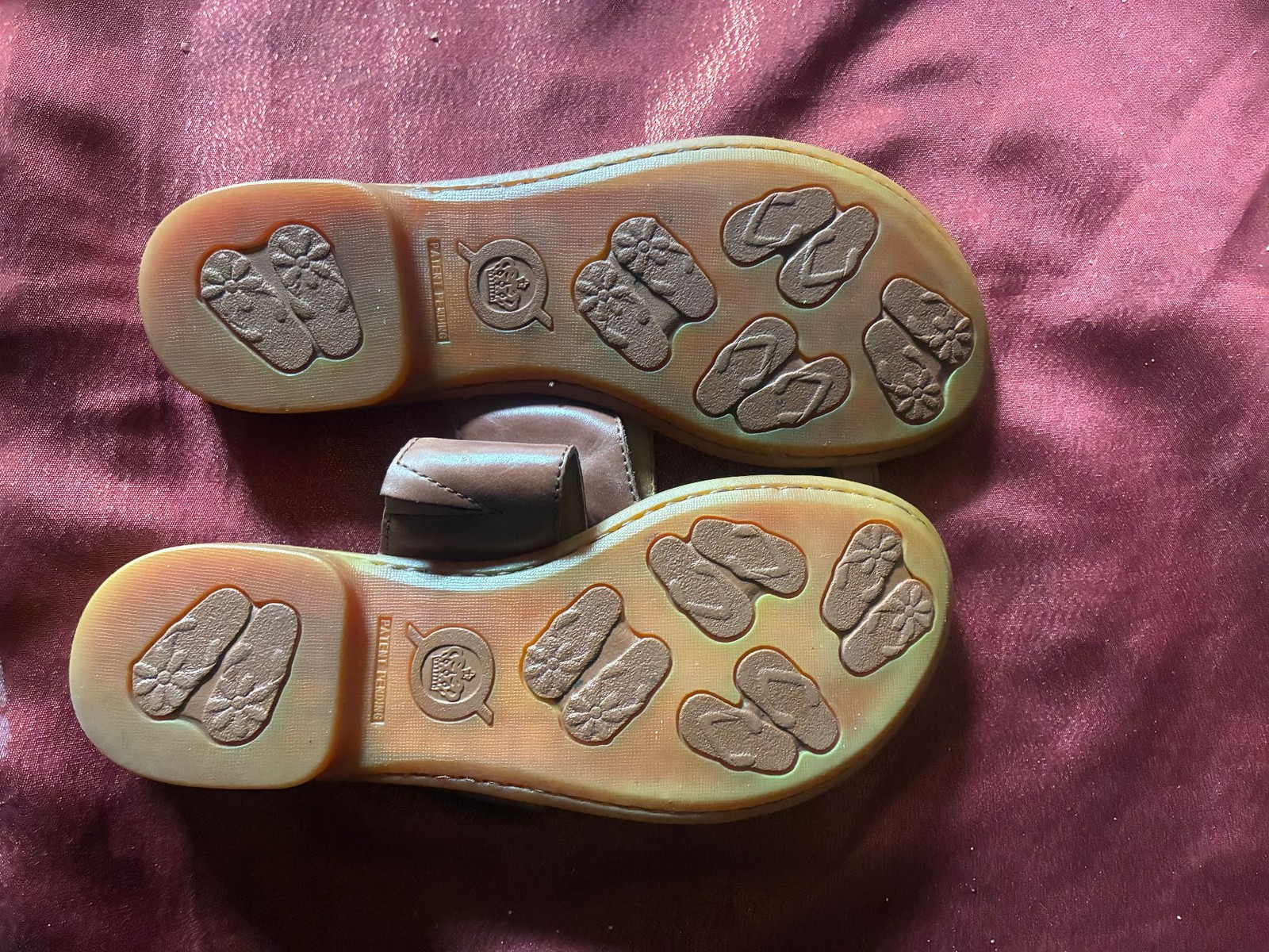 Born Sandals Womens Not Specified Brown Leather Toe Loop Slip On Ring Accent