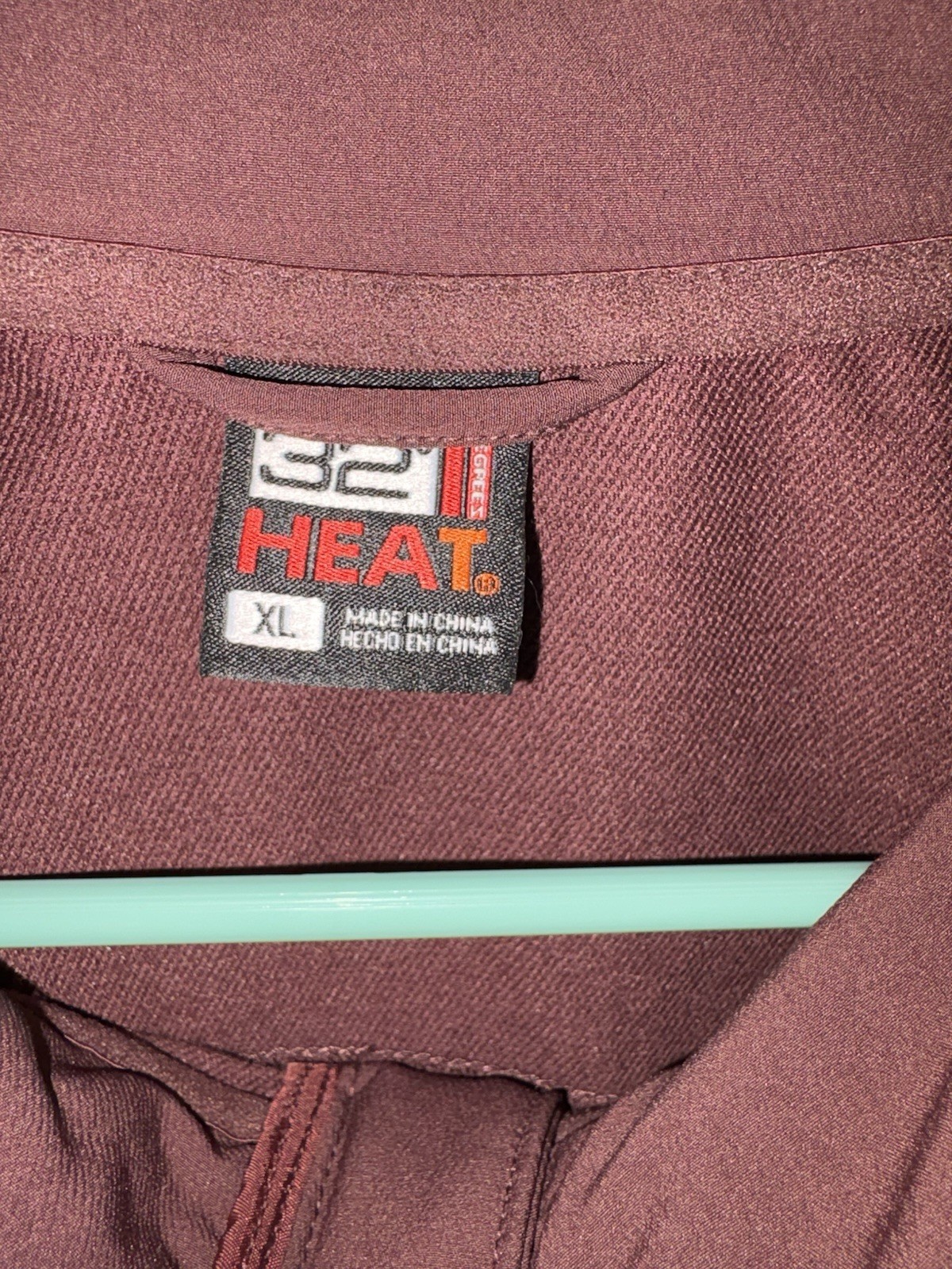 32 Degrees Men’s Full Zip Vest with Pockets Stand Collar Burgundy XL
