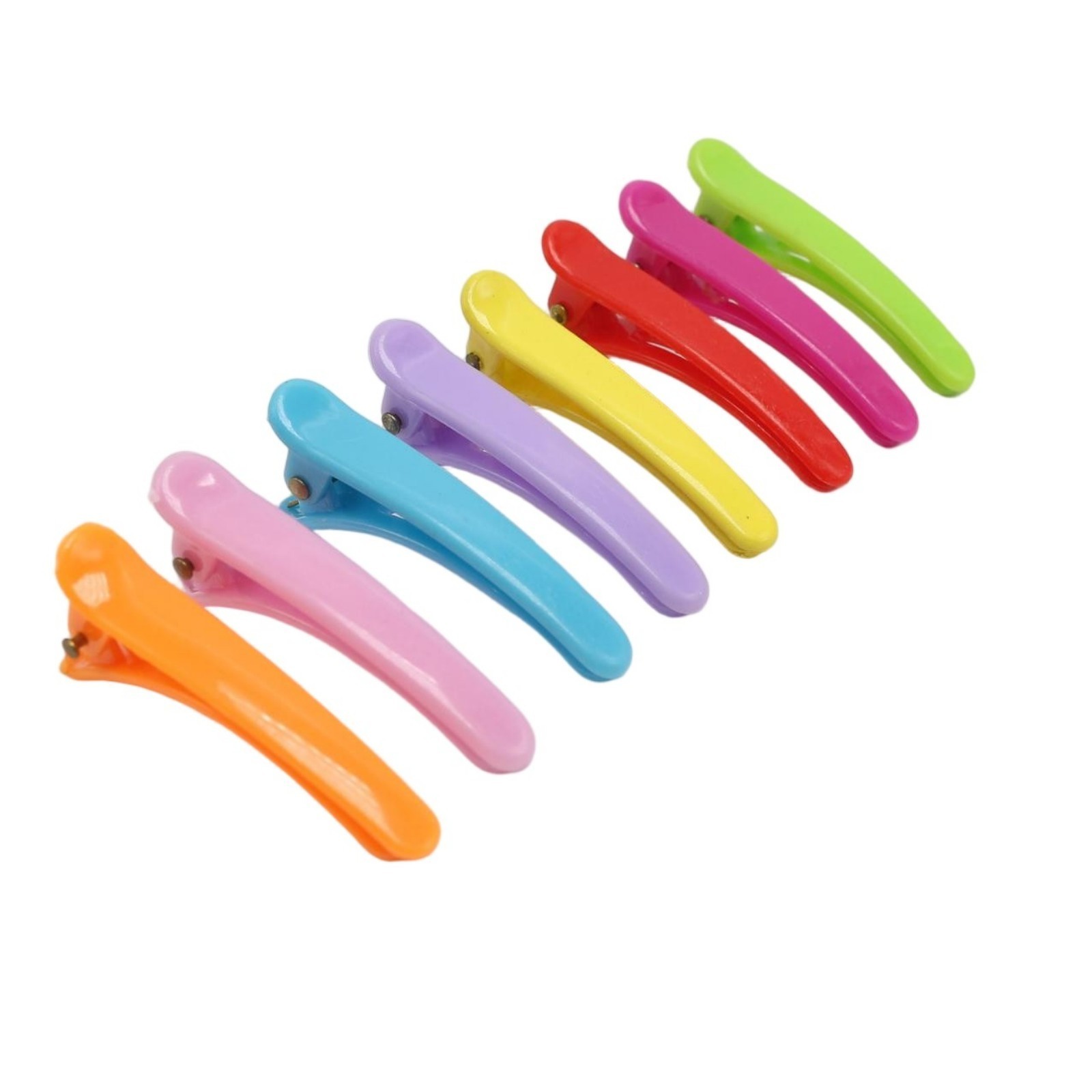 50pcs Mixed Bubblegum Color Hair Clips – 45mm Plastic Prongs Alligator Clips