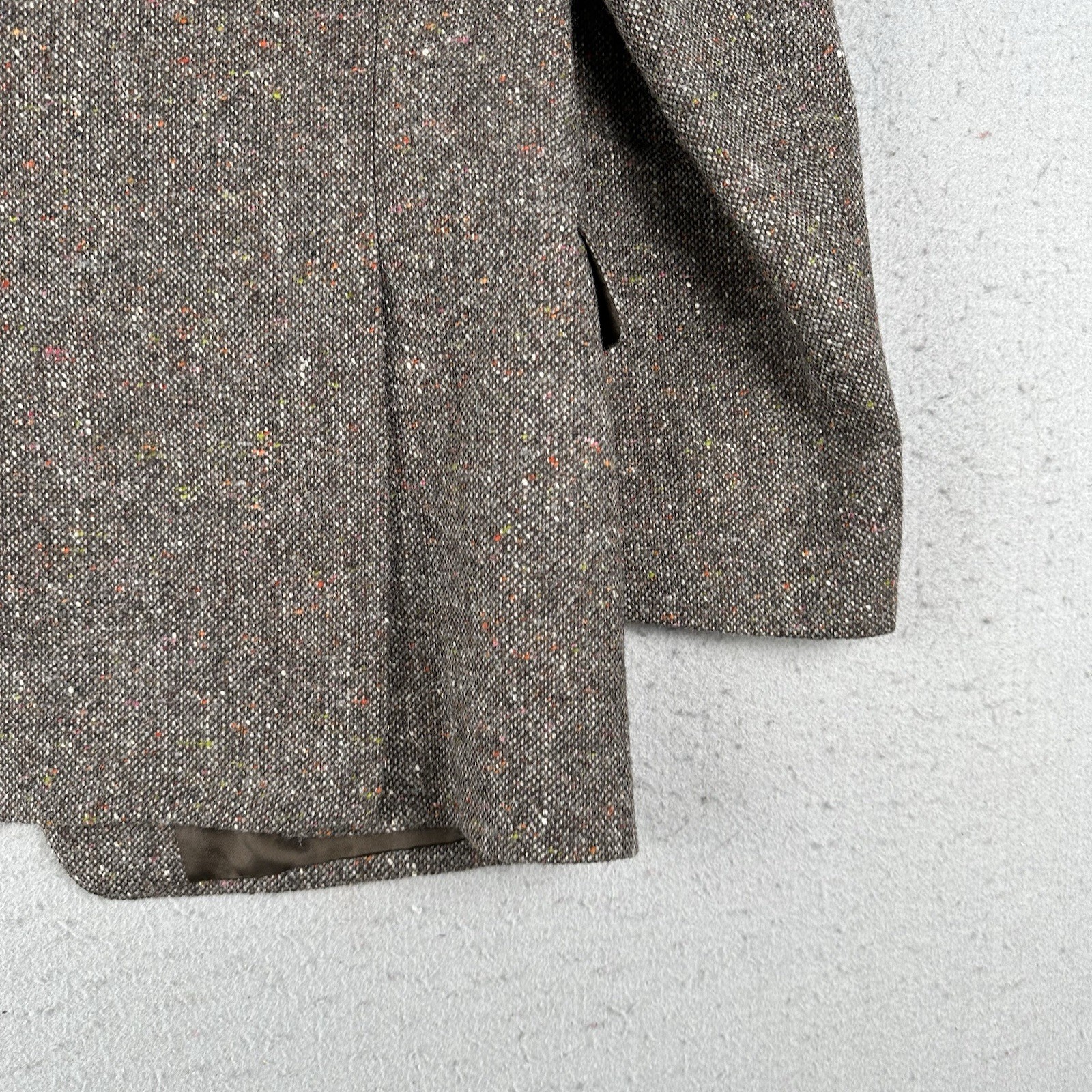 John Molloy Blazer Men’s 40 Long Brown Donegal Tweed Wool Jacket 2 Button