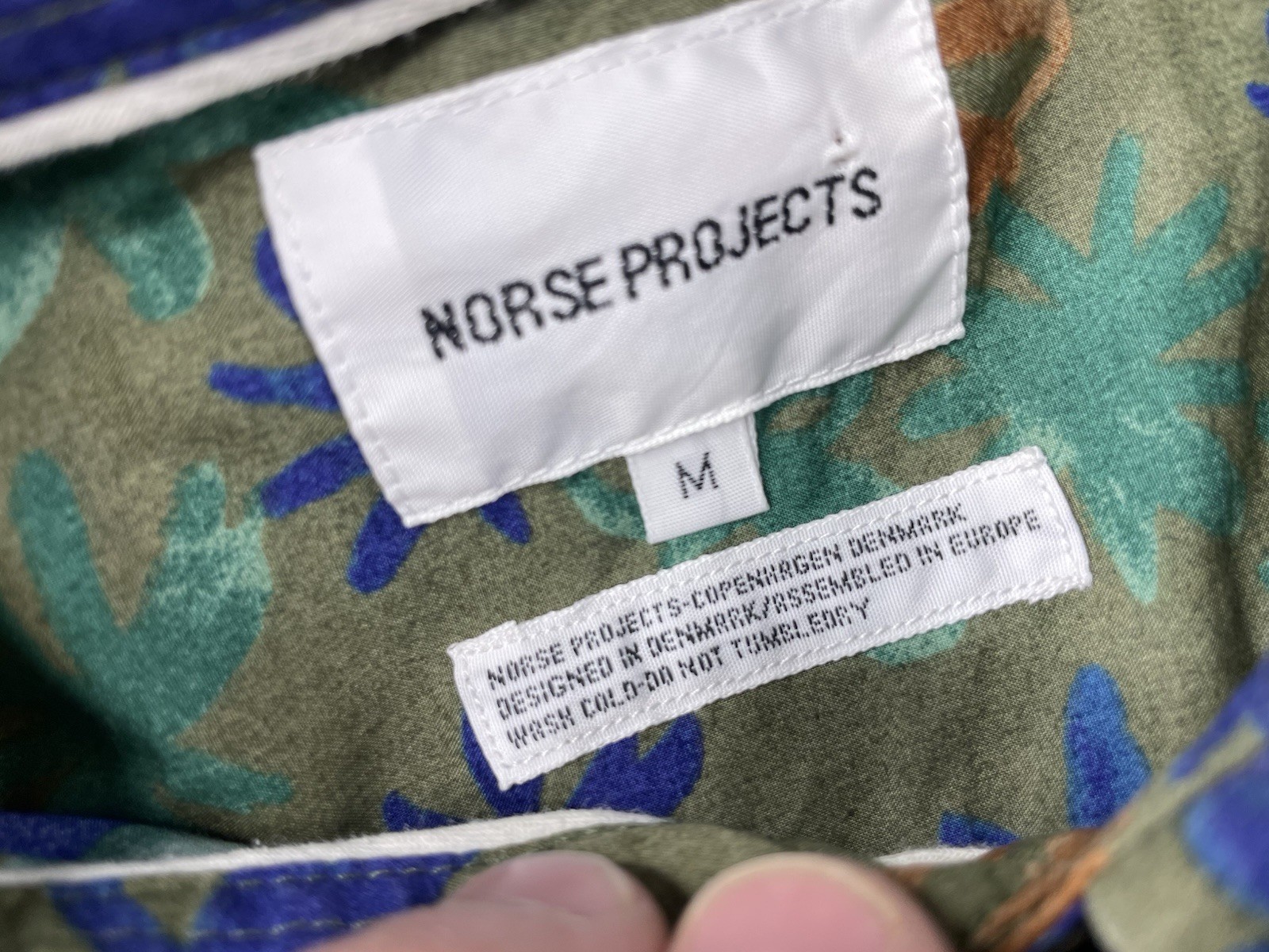 Norse Projects Mens Medium 100% Cotton Anton Botanical Shirt Button Down Floral