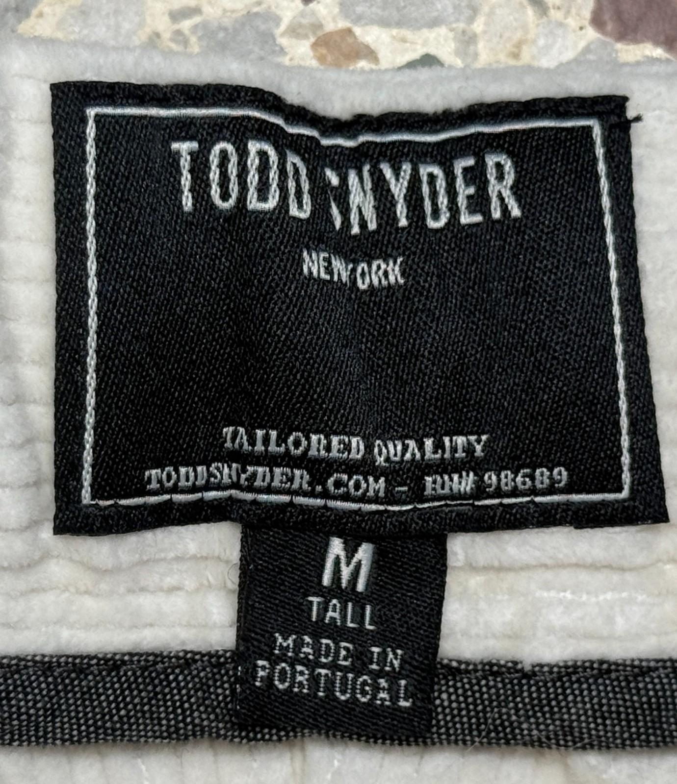 Todd Snyder New York Men’s Drawstring White Corduroy Pants Size Tall Medium
