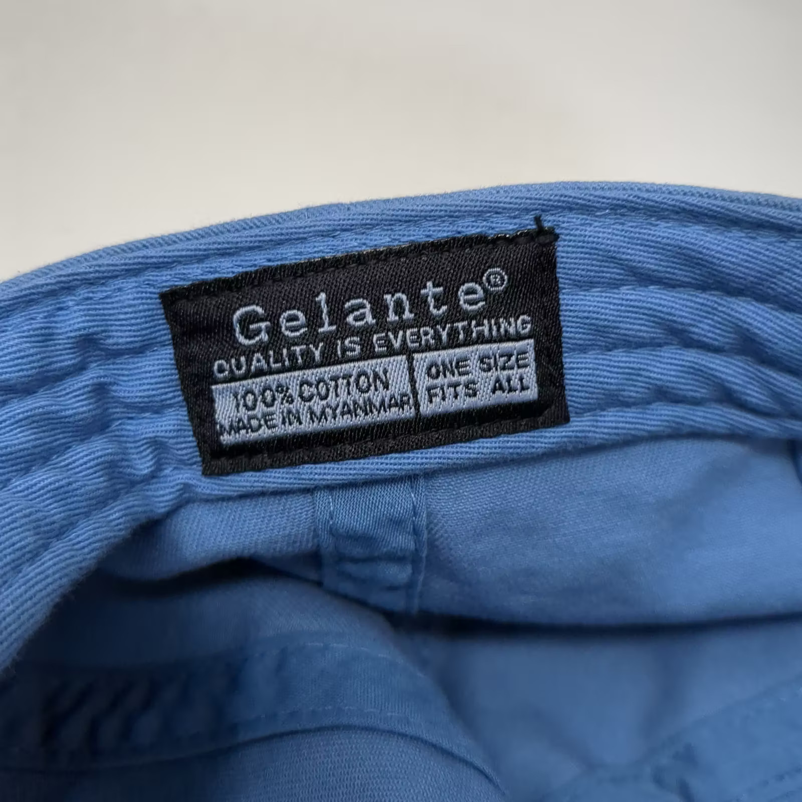 Gelante Baseball Cap Blue Slideback Hat OS Plain Solid Cotton Adjustable Blank