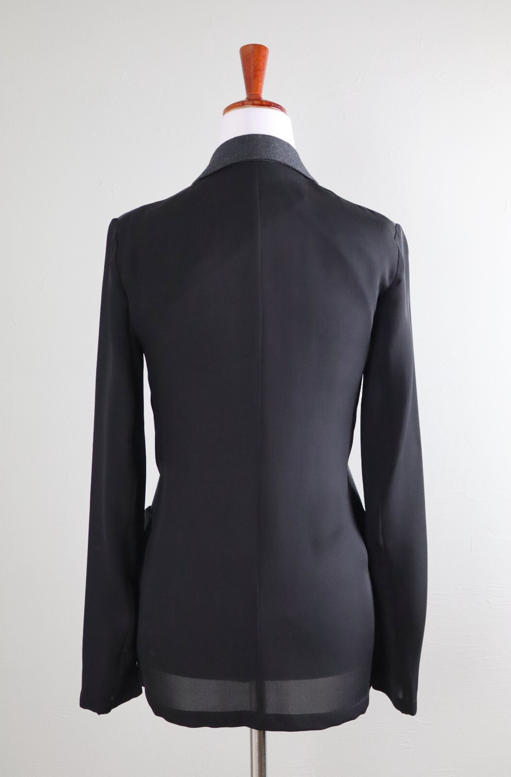 THEORY $395 Shatrice Mixed Materials Wool Silk Sheer Back Jacket Top Size 00