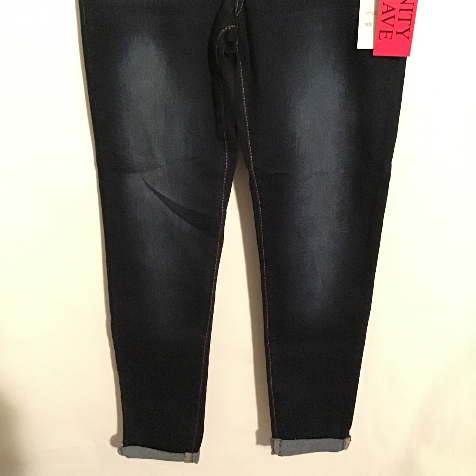 Blue Savvy Maternity Stretch Denim Jeans Side Panel Dark Wash Womens Size S New