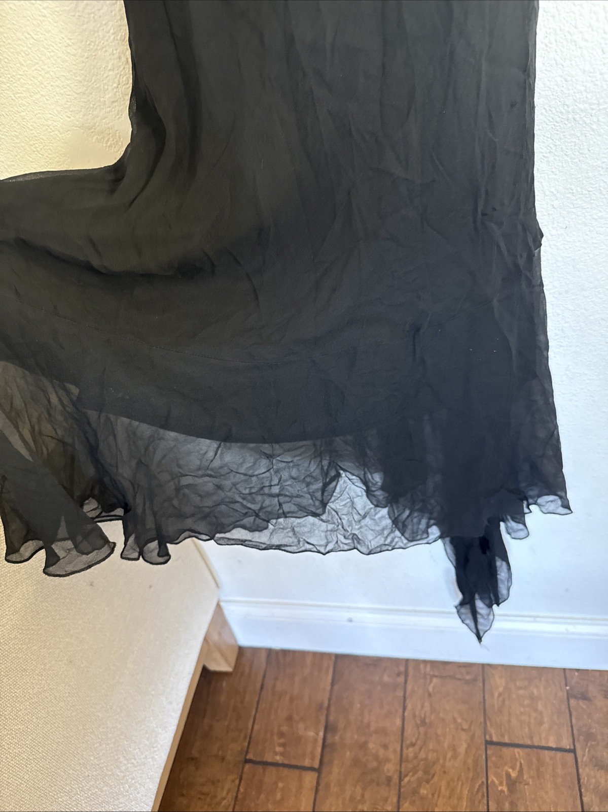 Vtg Jonathan Martin Studio 100% Silk Sz 14 Handkerchief Fairy Goth Midi Dress