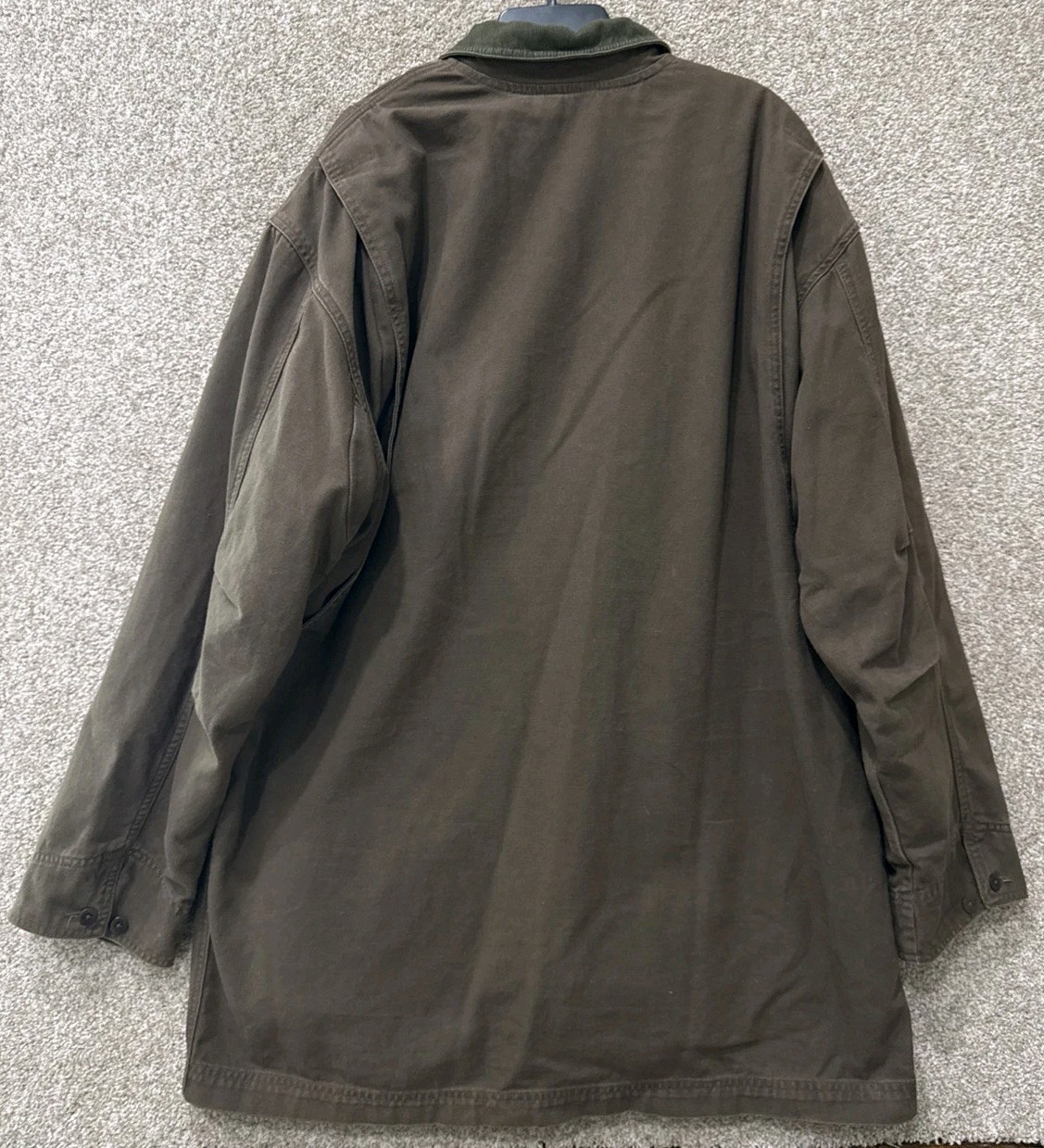 LL Bean Mens Size XLT TALL Brown Canvas Lined Insulated Barn Chore Coat Jacket