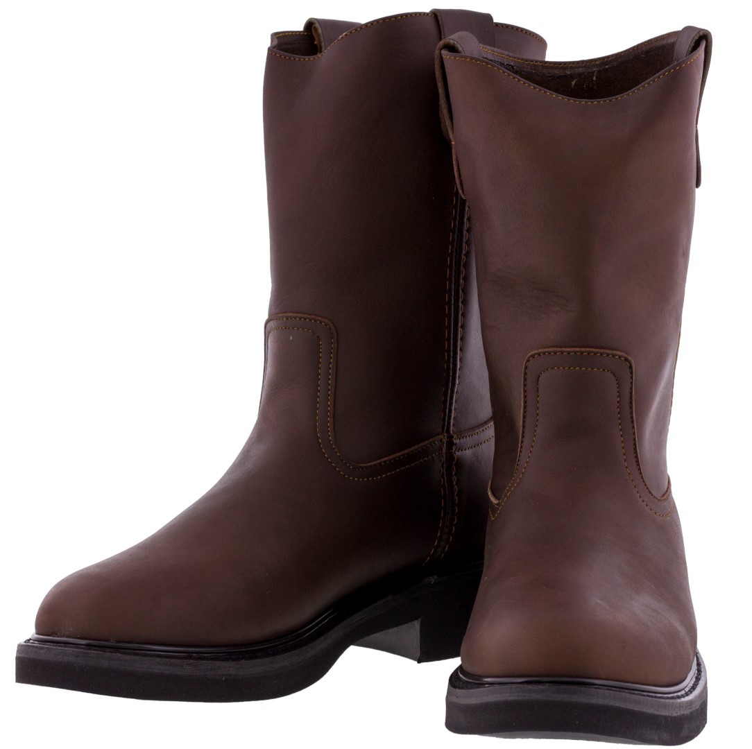 Mens Rustic Brown Work Boots Leather Non Slip Lightweight Soft Toe Size 9.5-13