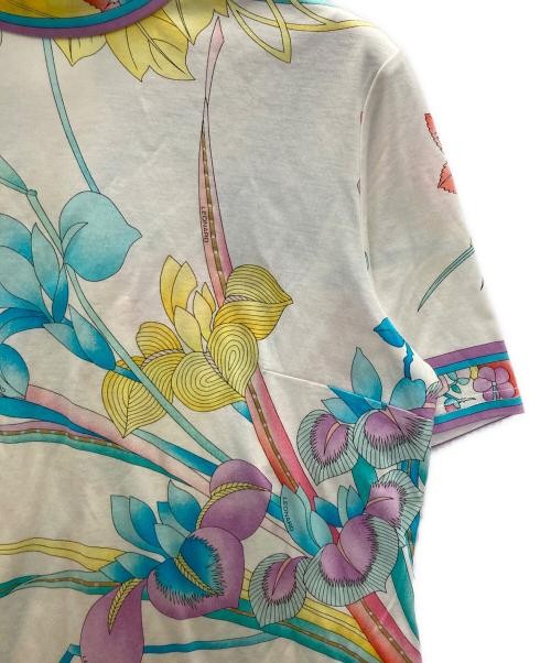 Leonard Floral Print Cotton T-Shirt Women’s M White Blue Casual Top