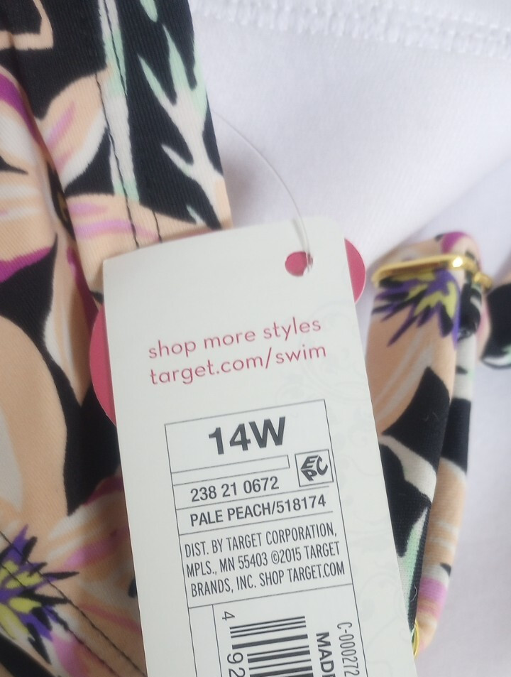 Xhilaration Bikini Top Underwire Strappy Floral Tropical Plus Size