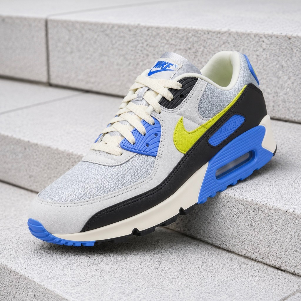 Nike Air Max 90 Wave Pack Photon Dust Blue Cyber IU7543-025 Men’s Size New
