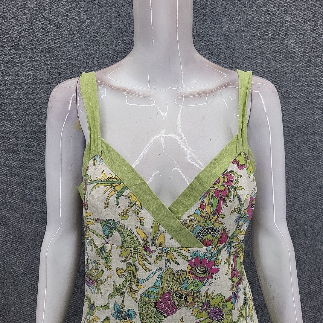 Lino Russo Womens Dressy Sleeveless Linen Cotton Top w Side Zipper Medium Size