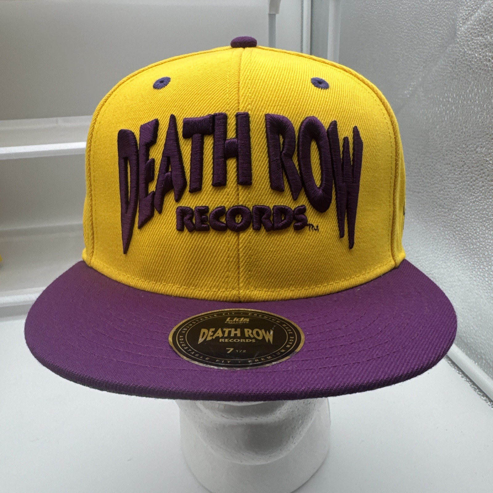 Death row records hat Yellow Purple Fitted 6-7/8 7 7-1/4 7-1/2 8 Lids