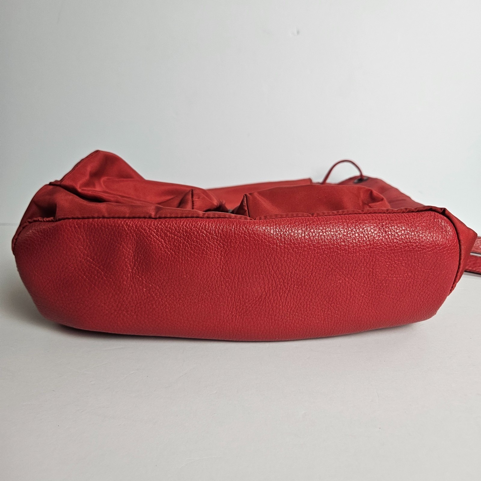 Coach Nylon Backpack Red Billie Charlie F58814 Silver Hardware Drawstring Bag