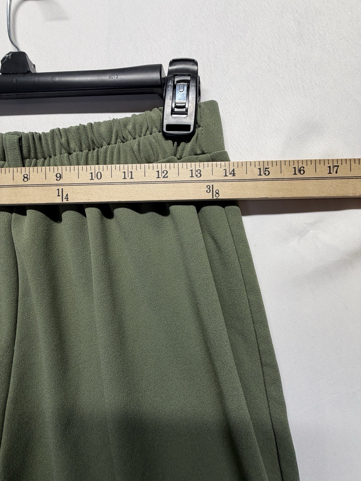 Ambiance Womens Size M Olive Green Wide Leg Pull On Pants Stretch Casual
