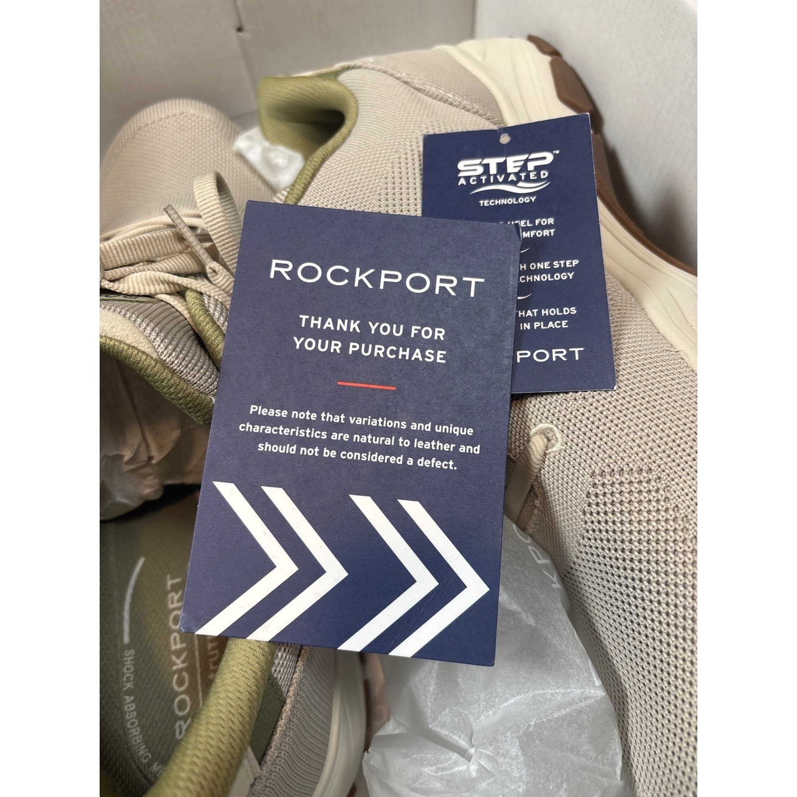 Rockport TruTECH Mens Tan Olive Knit Walking Sneakers Size 13M Low Top Shoes